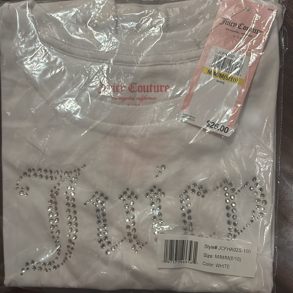 🫶🏼HP🫶🏼JUICY COUTURE GIRLS COTTON TSHIRT WITH SEQUIN & METALLIC SPARKLES ✨ - Picture 4 of 9
